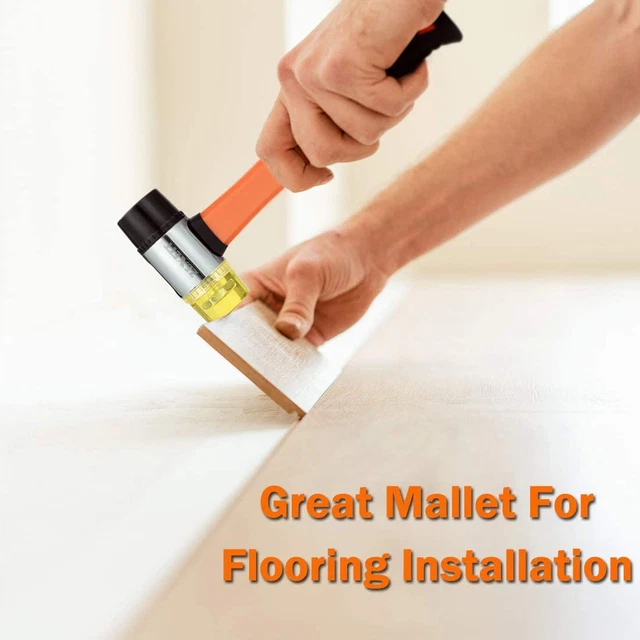 DoubleFaced Soft Hammer Rubber Mallet Fiberglass Handle NonSlip Grip