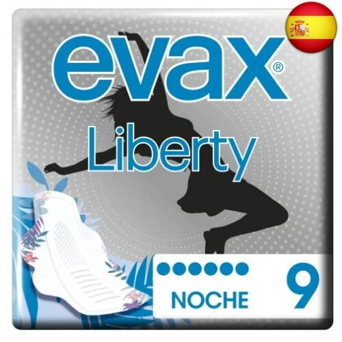 Evax Liberty Compresas con Alas, Noche, 72 Unidades, Se Adaptan al Cuerpo y