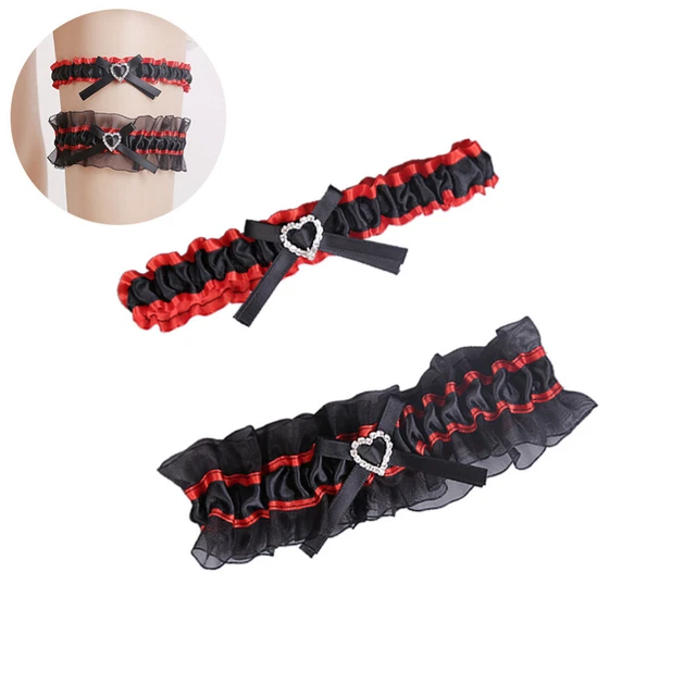2 pz collant matrimonio sposa raso bowknot sposa piede decorazione pizzo ornamenti (