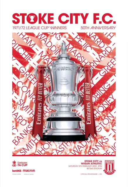STOKE CITY v WIGAN ATHLETIC 5 February 2022 Emirates FA Cup OFFICIAL