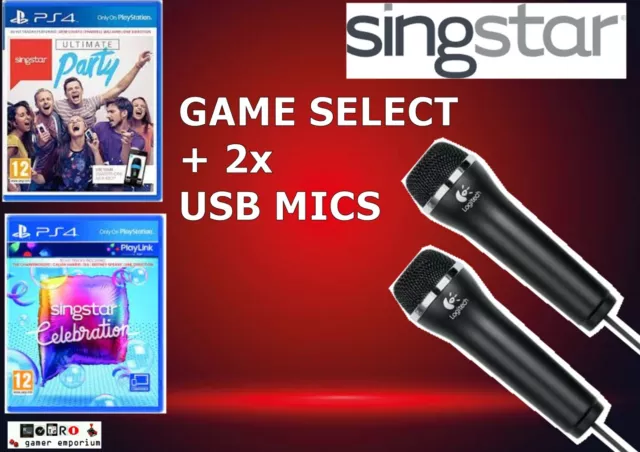 Playstation 4 / 5 Ps4 Ps5 Sing Star 2x Microphones + Singstar Ultimate  Party