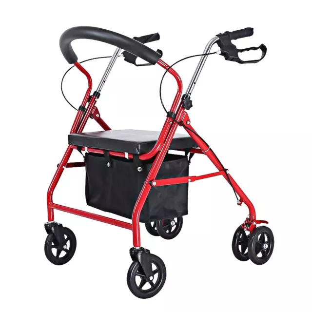 Supporto leggero per la mobilità a rullo 6 ruote telaio pieghevole per camminare con sedile