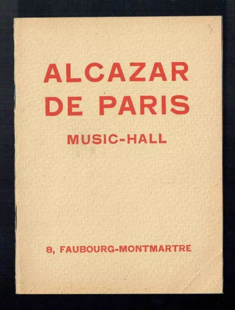 Programme Music Hall - Alcazar de Paris - 1937 ça c'est Marseille Ref3