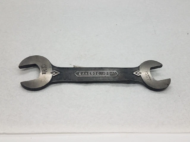 Vintage Kraeuter USA C2428 Open End Wrench 7/8'' x 3/4'' Diamond K Logo