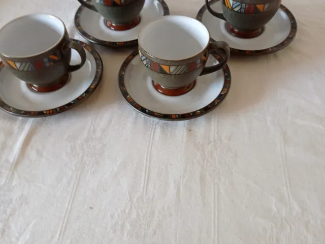 Denby Marrakesh Tea Cups And Saucers X 4-FREE POSTAGE 3