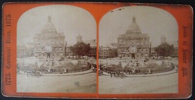1875 Stereoview of Bunker Hill Battle Centennial Boston, MA