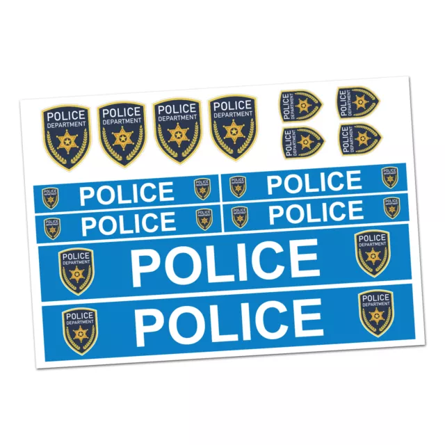 14er Set Police Polizei Englisch Aufkleber Folie Spielaufkleber Modellbau Shirt