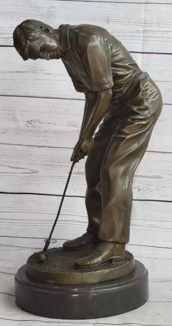 Male Golfer Golf Club Pro Shop PGA Masters Trophy Award Art Bronze Marble Art NR