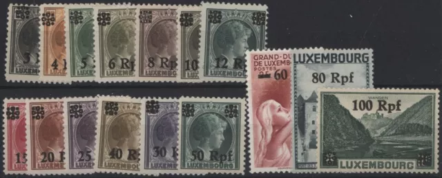 Luxembourg 1940 Surcharge set of 16, mint MNH