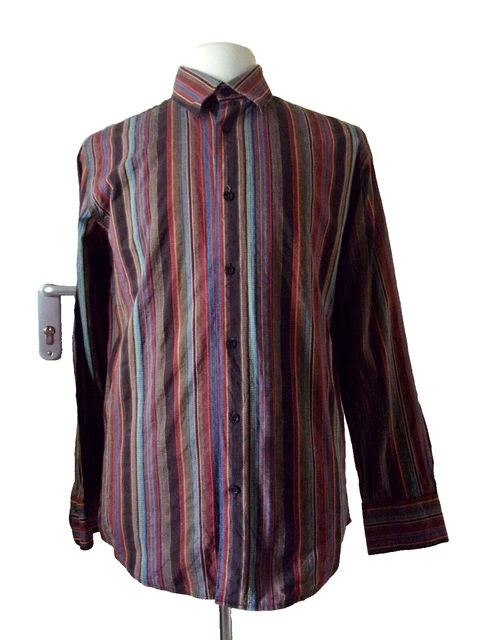 Chemise Homme Occasion Rayée Armand Thierry - Taille L/40, Coton, Manches Longues - Très Bon état