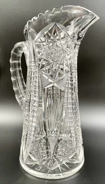 American Brilliant Period ABP Cut Glass Pitcher Or Jug