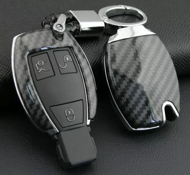 Glossy Carbon-Look Schlüssel Cover passend für Volkswagen
