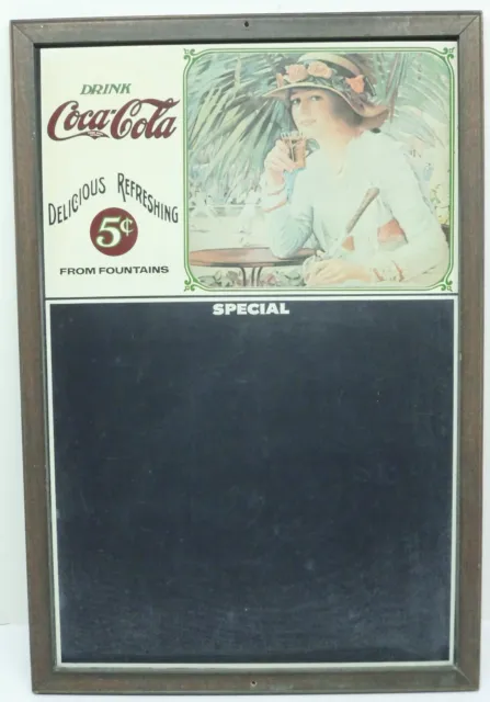 Vintage George Nathan Drink Coca-Cola Specials Menu Chalkboard Sign 25 " x 17 "