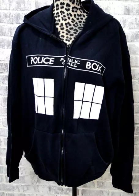Ripple Junction Doctor WHO Call Box Window Adult Zip Hoodie XL Free Shipping
