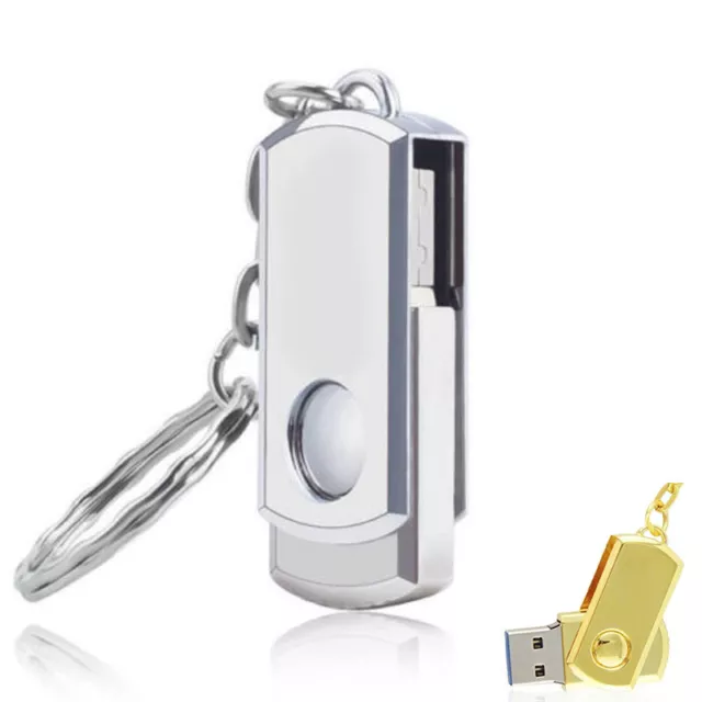 2TB 256GB USB 2.0 Flash Drive Memory Stick Pen U Disk Key Thumb PC Metal Swivel