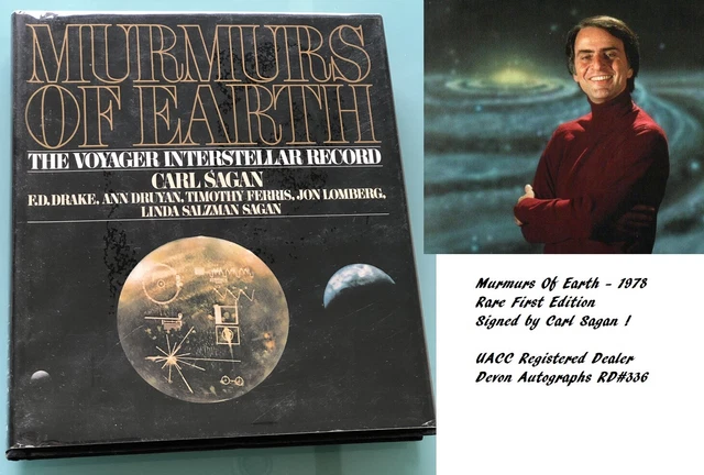 Carl Sagan MURMURS OF EARTH Cosmos signed book First Edition Rare 1978 UACC