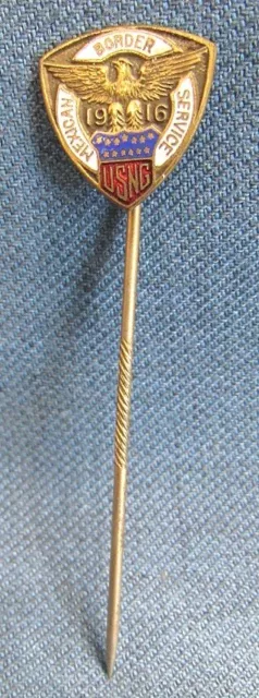 RARE! Original 1916 US National Guard Mexican Border Service souvenir stickpin