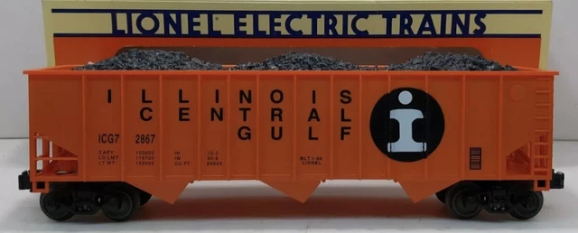 Lionel Illinois Central Gulf 3 Bay Coal Hopper Car 6-17121! O Gauge Scale Std. O