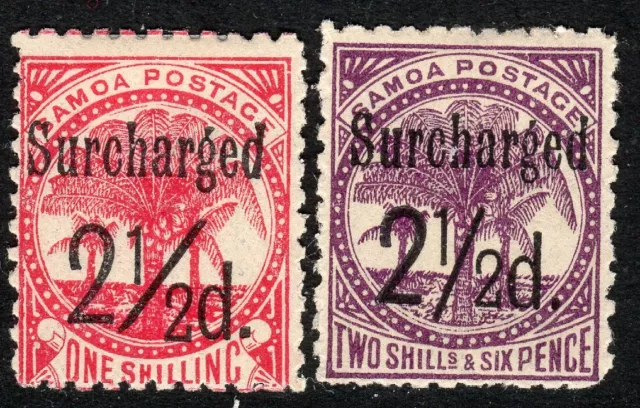 Samoa 1898 Zuschlag Rose 2.5d Auf 1 Lila 2/6d Perf 11 Postfrisch SG86/87