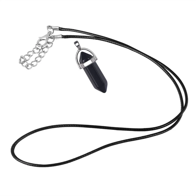 Natural Stone Hexagonal Pendant Necklace Healing Crystal Quartz Chakra Jewelry 10