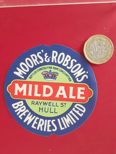 Altes britisches Bieretikett: Moors and Robsons Mild, Rumpf