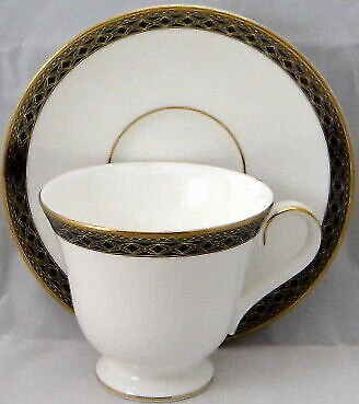 Set of 2 Waterford Powerscourt Footed Cup & Saucer Sets