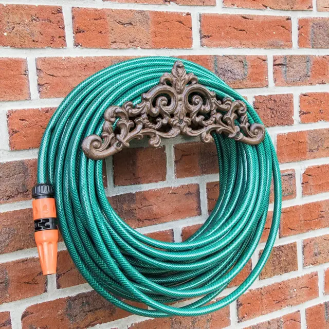 CAST IRON WALL Mounted Garden Hose Holder Hanger Pipe Cable Tidy Antique  Design £19.79 - PicClick UK