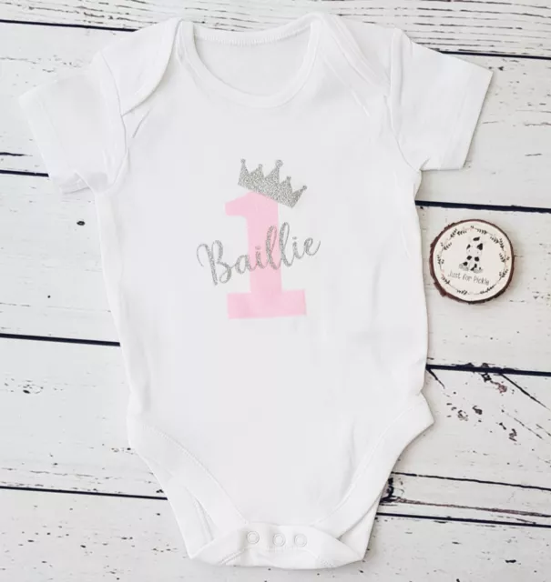 Personalised First Birthday Baby 1st Vest Outfit One Boy Girl Name Cake Smash 2