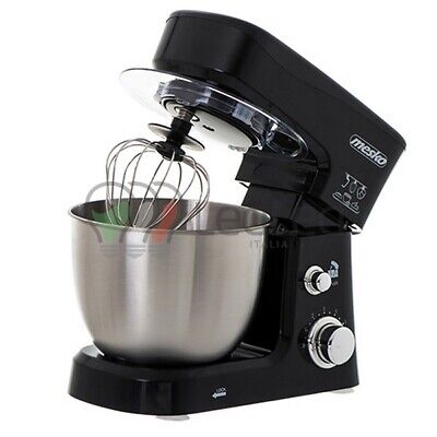 Bianca MRK MK16 Doppia Gancio Impastatore,6 Velocità robot cucina Impastatrici,Impastatrice Planetaria Multifunzione 600W,5L Ciotola,Sbattitore Elettrico Cucina,5 accessori 