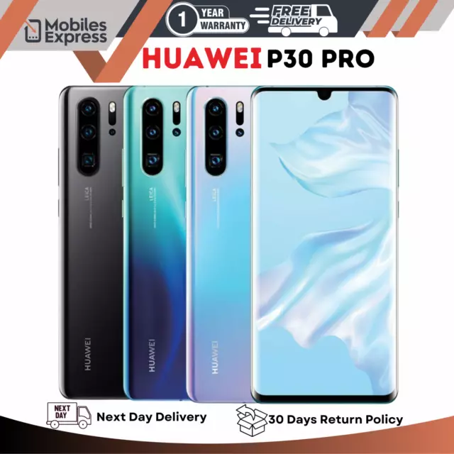 NEW HUAWEI P30 Pro 128GB - Dual SIM - Unlocked Android Smartphone All Colors A++