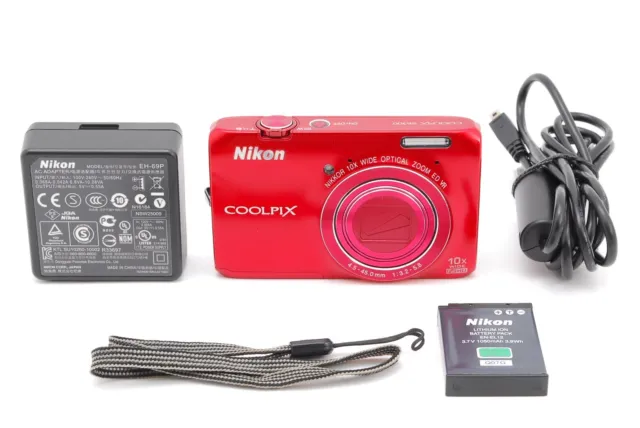 [Near Mint] Nikon COOLPIX S6300 16.2MP Red Compact Digital Camera from Japan