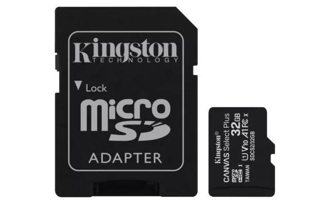 Kingston 32Gb Microsdhc Canvas Select 100R A1 C10 Card + Sd Adapter NUEVO