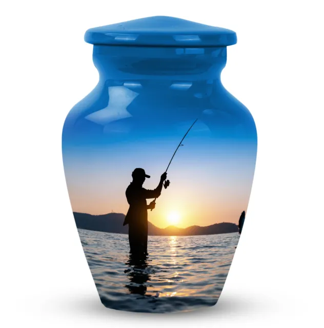 Unique Fisherman Small Cremation Urn for Ashes,Female,Male