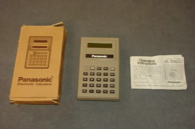 Panasonic Electronic Calculator JE-8360U [w/ Box + Manual] Vintage [WORKS]