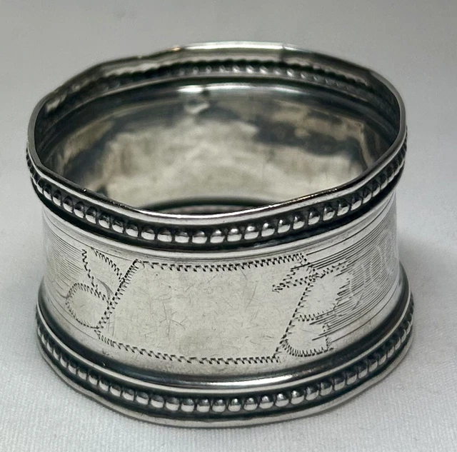 Rond de Serviette en Argent Minerve 1er titre - Décor Floral
