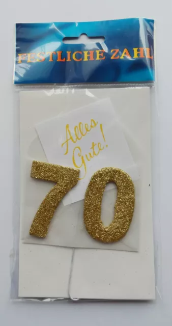 AUSVERKAUF : 1  festliche Jubiläumszahl Umschlag Stecker Glitte r 25,50,60,65,70