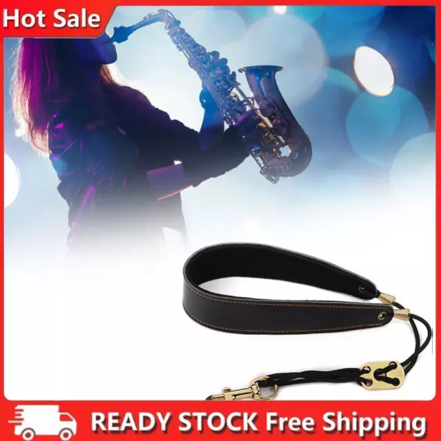 Adjustable Saxophone Neck Strap with Hook Soft Leather Padded Sax Strap