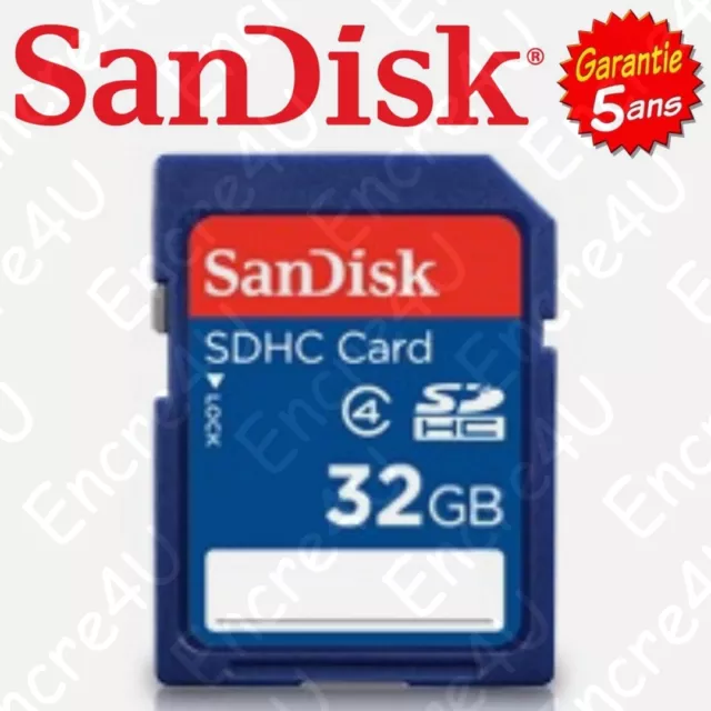 Carte Mémoire SANDISK 32 Go Gb SDHC - Disponible aussi en 4 8 16 ou 64 Giga