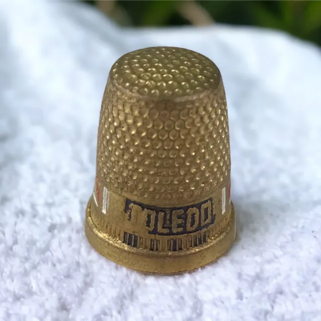 Vintage Thimble, Collectable Sewing Thimble, 9K Rose Gold Thimble Size 9,  European Made Antique Thimble 