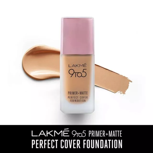 Lakme 9 To 5 Primer + Matte Perfect Cover Foundation - W180 Warm Natural - 25ml