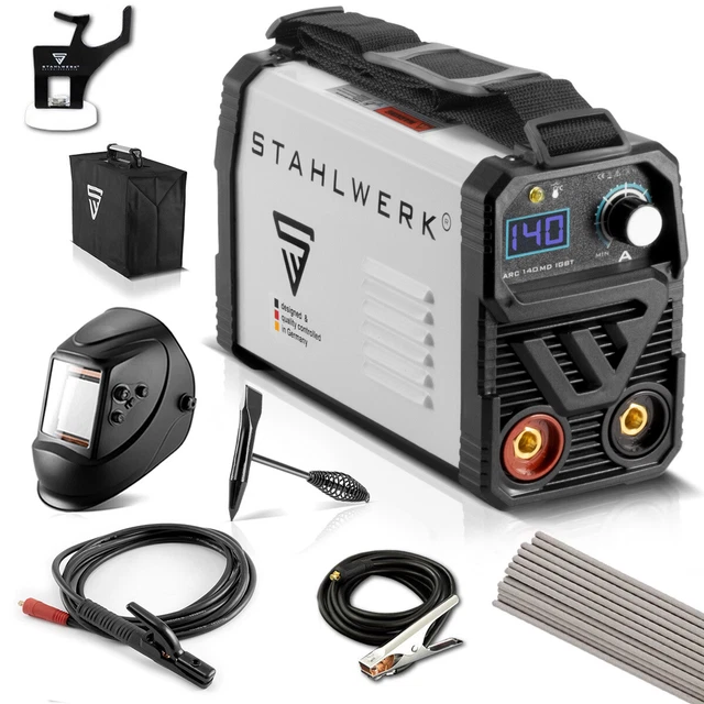 Saldatrice acciaio ARC 140 MD IGBT attrezzatura completa MMA E inverter manuale 140 A