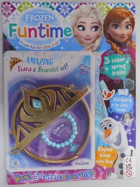 Disney Frozen Funtime Magazine 57 2024 Amazing Tiara Bracelet Set