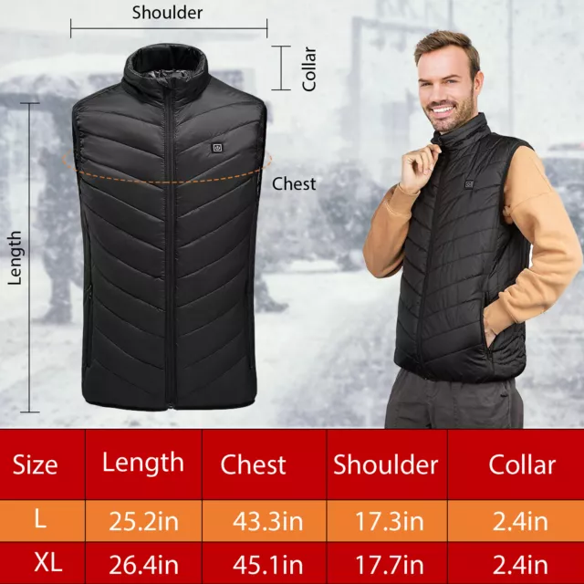 Heated Vest 9 Heating Zones with 10000mAh Battery Pack Electric Heating Vest Men 2