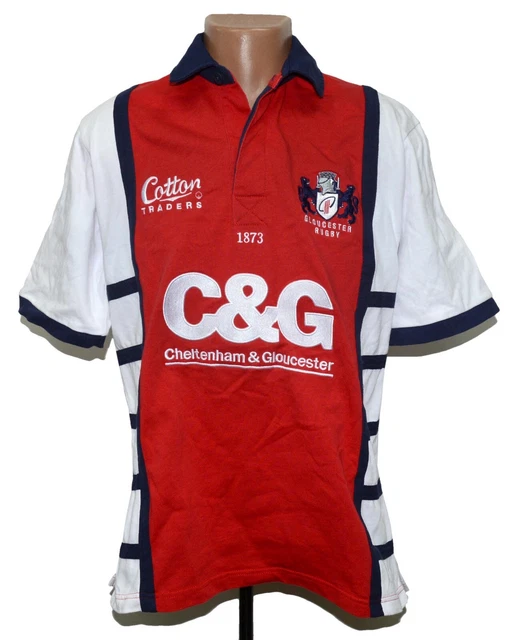 Maillot Rugby Gloucester Domicile 2003-04 – Cotton Traders, Manches Longues, Taille Y
