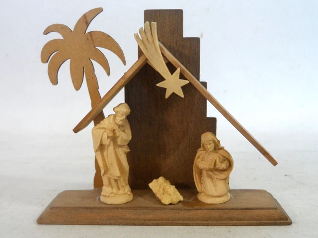 Miniatur Krippe Stall Christi Geburt Weihnachtskrippe Weihnachten Erzgebirge