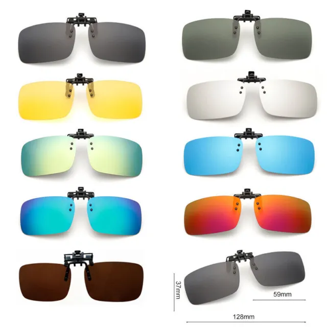 1pcs UV400 Sunglasses Polarized Clip On Flip-up Driving Glasses Night Vision Len