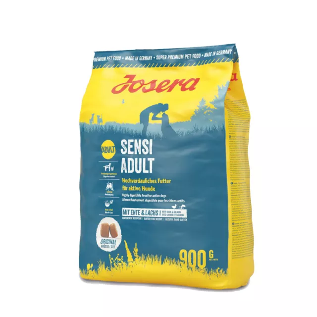 900 g Josera SensiAdult Ente & Lachs Trockenfutter für aktive Hunde Glutenfrei