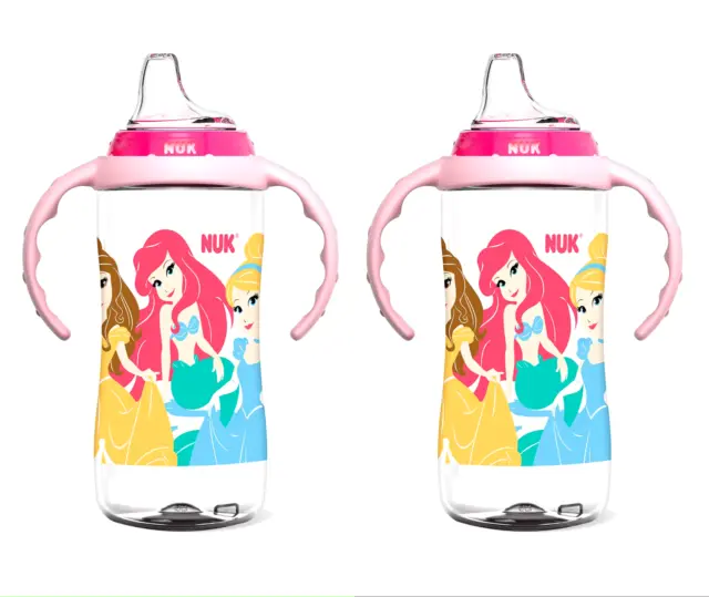 New NUK Disney Princess Cups - 2-Pack - 10 fl. oz. - Large Learner Sippy Cup