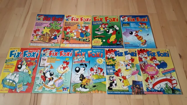 Rolf Kauka´s Fix + Foxi - Konvolut 9 Comichefte mit Beilage 1983-92