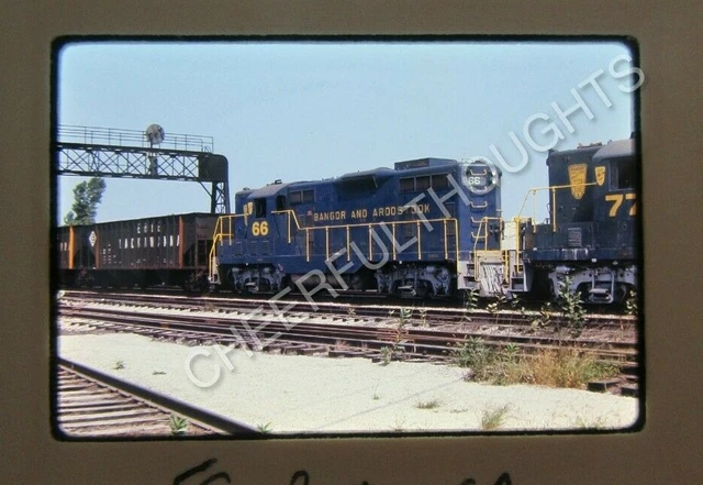 Original '69 Ektachrome Slide BAR Bangor Aroostook 66 GP7 Linker     30I9